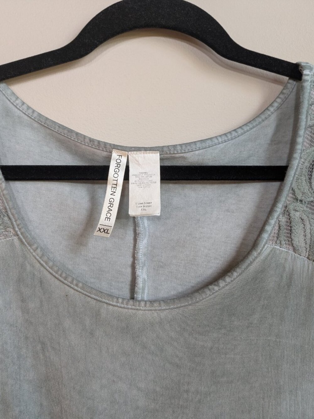 Forgotten Grace Blue Long Sleeve Top with Embroidered Lace Size XXL #254 - Picture 3 of 6